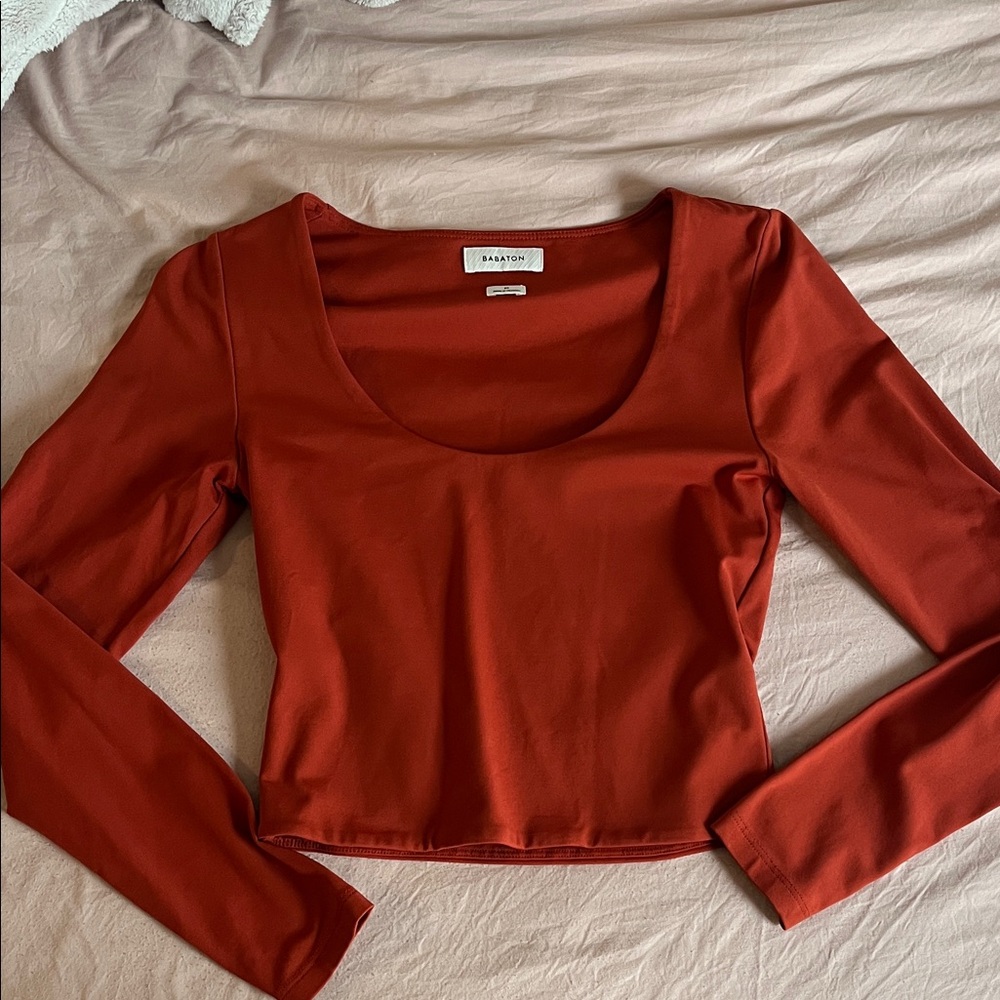 Babaton Terracotta Long Sleeve Top